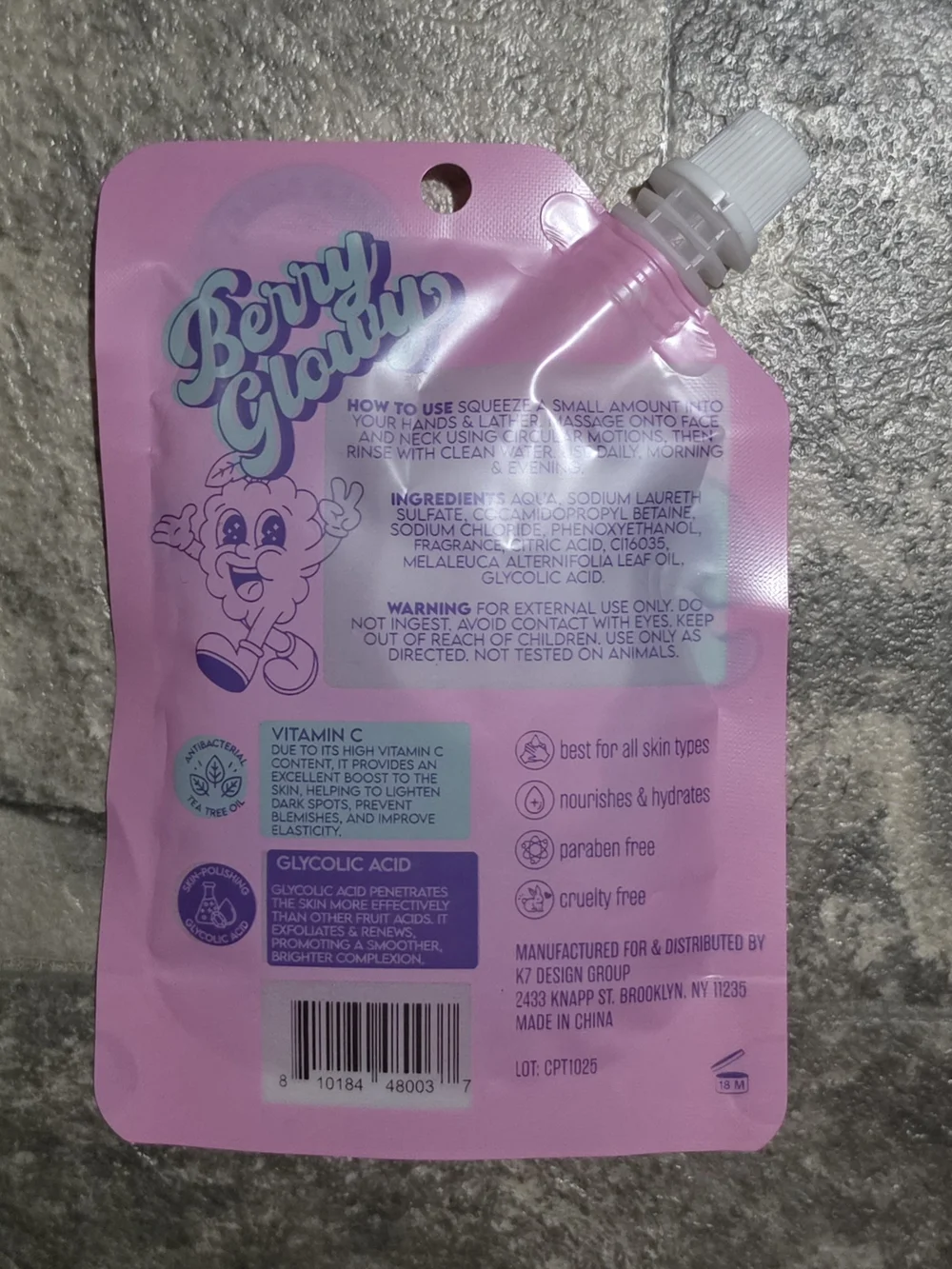 Berry Glowy Jelly Face Wash – Tea Tree Oil + Glycolic Acid 3.38fl Oz